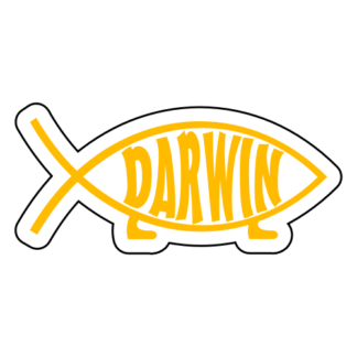 Darwin Fish Sticker (Yellow)